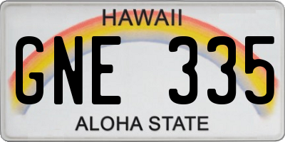 HI license plate GNE335