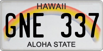 HI license plate GNE337