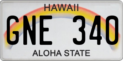 HI license plate GNE340
