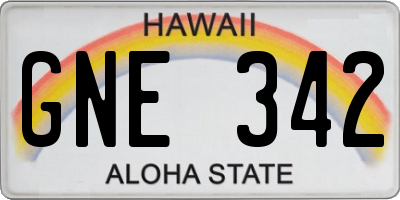 HI license plate GNE342