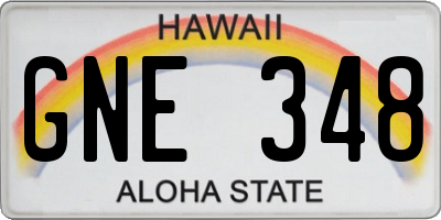 HI license plate GNE348