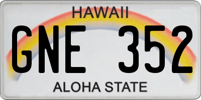 HI license plate GNE352