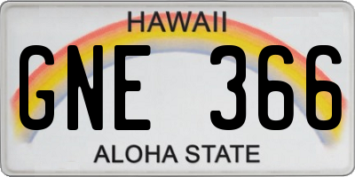 HI license plate GNE366