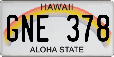 HI license plate GNE378