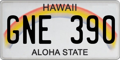 HI license plate GNE390