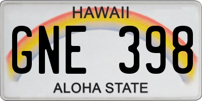 HI license plate GNE398