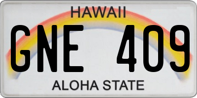 HI license plate GNE409