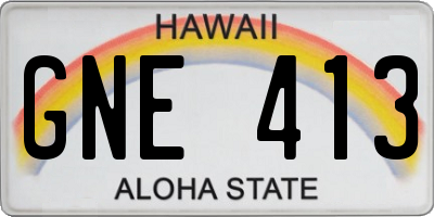 HI license plate GNE413