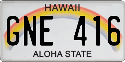 HI license plate GNE416