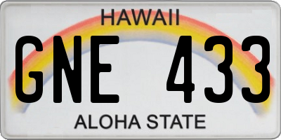 HI license plate GNE433