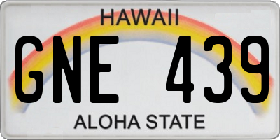 HI license plate GNE439