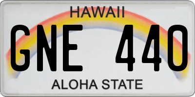 HI license plate GNE440