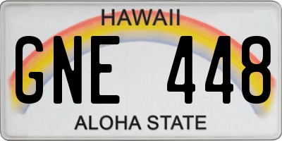 HI license plate GNE448