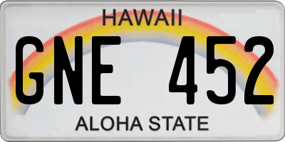 HI license plate GNE452