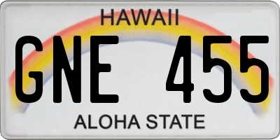 HI license plate GNE455