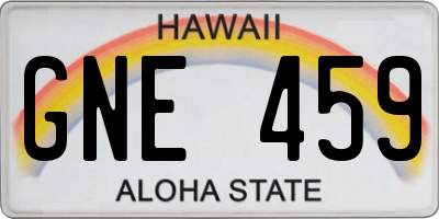 HI license plate GNE459