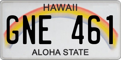 HI license plate GNE461