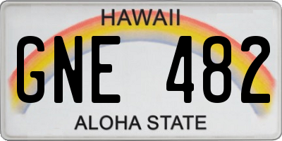 HI license plate GNE482