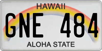 HI license plate GNE484