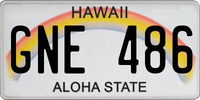 HI license plate GNE486