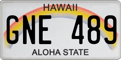 HI license plate GNE489