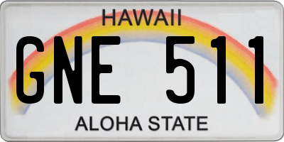 HI license plate GNE511