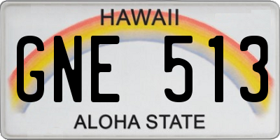 HI license plate GNE513