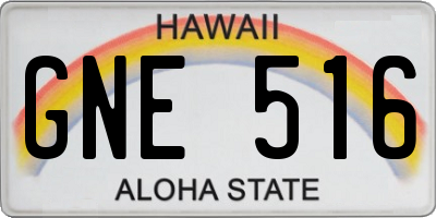 HI license plate GNE516