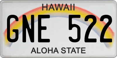 HI license plate GNE522