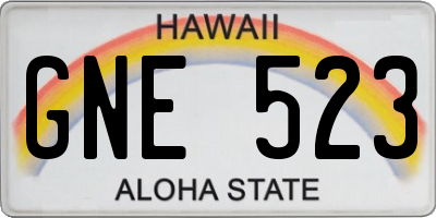 HI license plate GNE523