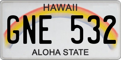 HI license plate GNE532