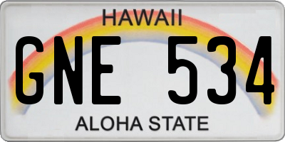 HI license plate GNE534