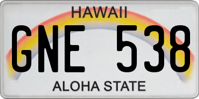 HI license plate GNE538