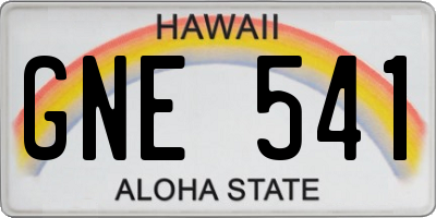 HI license plate GNE541