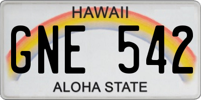 HI license plate GNE542