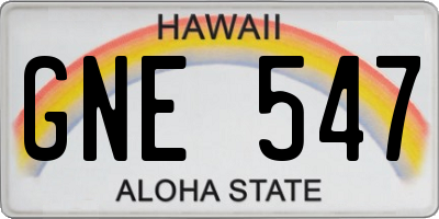 HI license plate GNE547