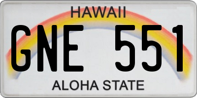 HI license plate GNE551