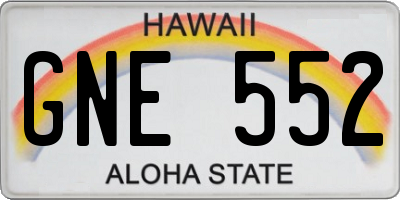 HI license plate GNE552