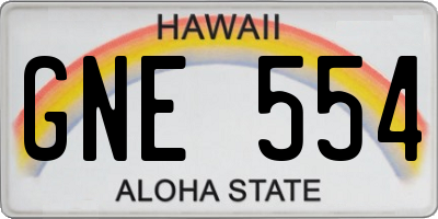 HI license plate GNE554