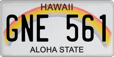 HI license plate GNE561