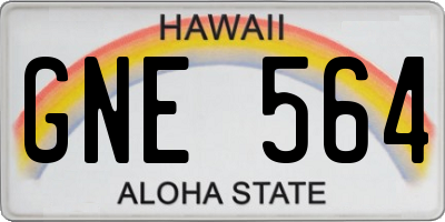 HI license plate GNE564