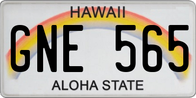 HI license plate GNE565