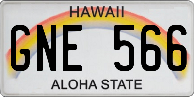 HI license plate GNE566