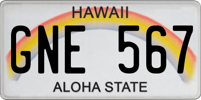 HI license plate GNE567