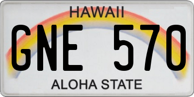 HI license plate GNE570