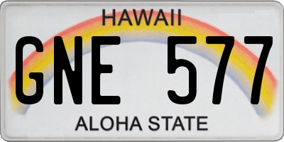 HI license plate GNE577