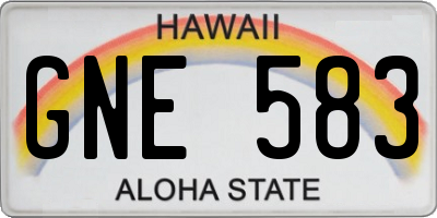 HI license plate GNE583