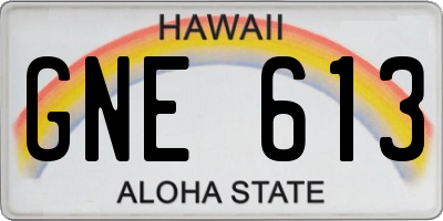 HI license plate GNE613
