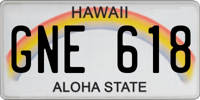 HI license plate GNE618