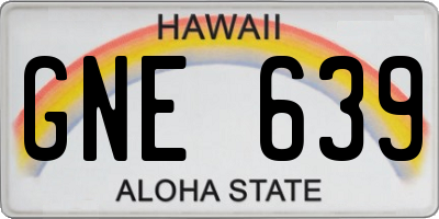 HI license plate GNE639